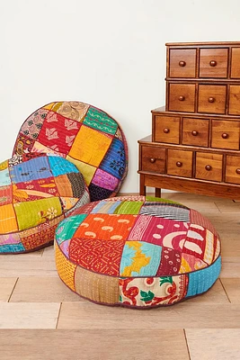 Kantha Floor Pouf