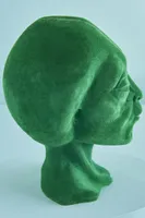 Flocked Green Alien Bust