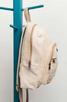 Small Beige Hemp Jacquard Backpack