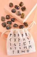 Black Labradorite Rune Set