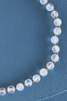 Balanced Small Aura Beads Necklace in Clear