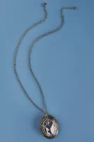 Gold Worry Stone Locket Necklace
