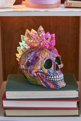 LED Neon Crystal Mohawk Skull