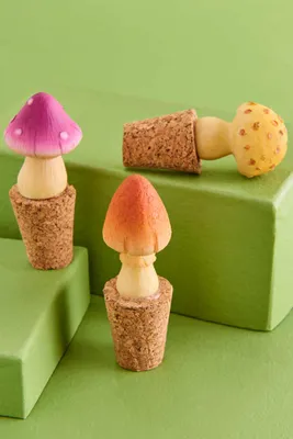 Mushroom Wine Stopper Set