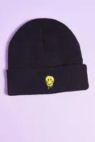 Black Melting Smiley Beanie