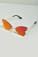 Orange Mirrored Butterfly Sunglasses