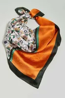 Orange Cut Floral Bandana Scarf