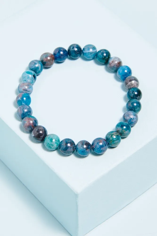 Shiny Blue Apatite Bracelet