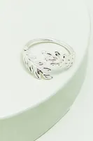 Silver Wrap Leaf Ring