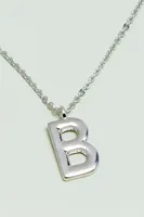 Silver Initial B Necklace