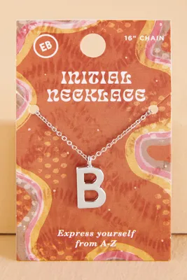 Silver Initial B Necklace