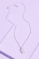 Silver Initial E Necklace