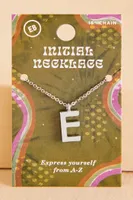 Silver Initial E Necklace