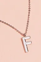 Silver Initial F Necklace