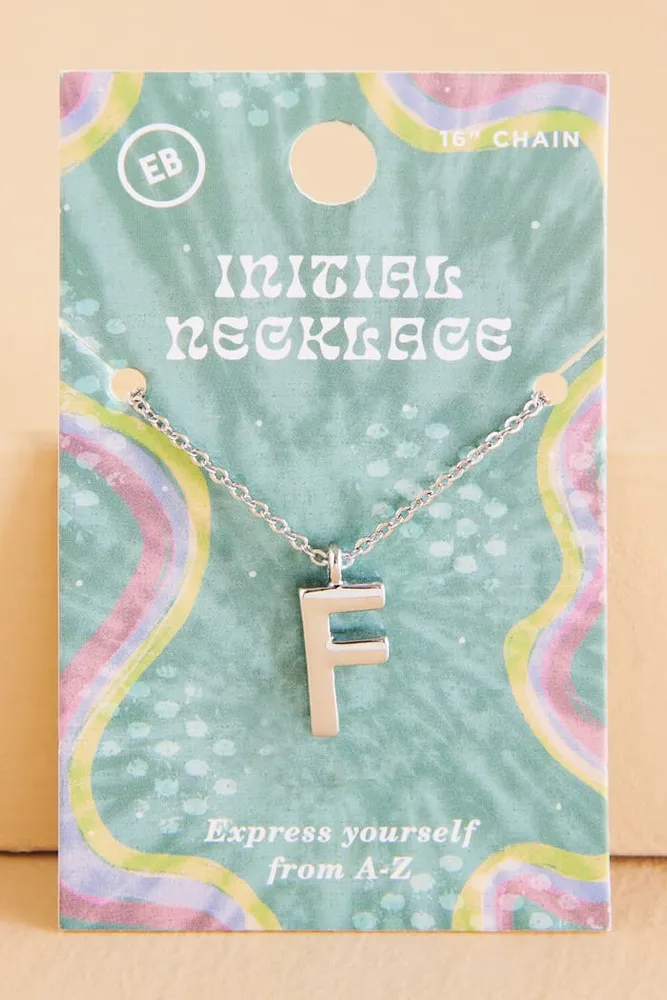 Silver Initial F Necklace