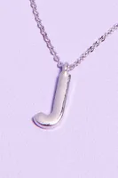 Silver Initial J Necklace