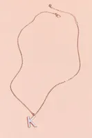 Silver Initial K Necklace