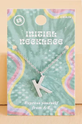 Silver Initial K Necklace