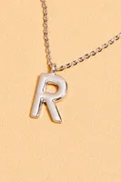 Silver Initial R Necklace