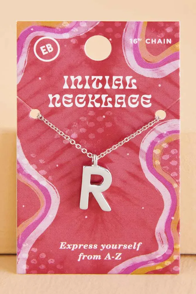 Silver Initial R Necklace