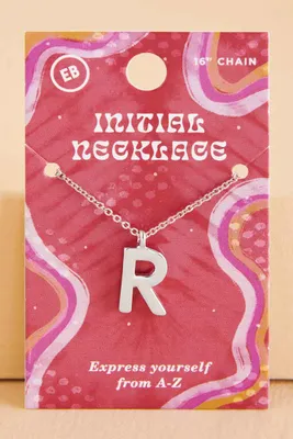 Silver Initial R Necklace