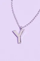 Silver Initial Y Necklace