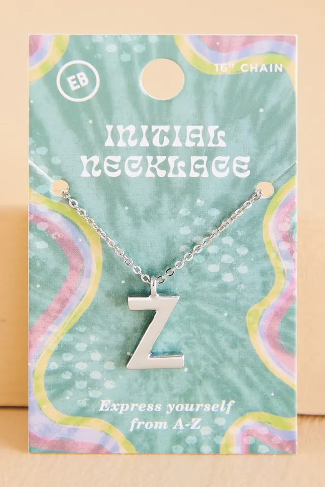 Silver Initial Z Necklace