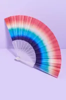 Small Clear Sparkly Rainbow Fan