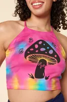 Rainbow Mushroom Tie Dye Racerback Halter Tank