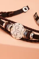 Aries Hematite Leather Bracelet
