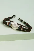Cancer Hematite Leather Bracelet