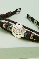 Cancer Hematite Leather Bracelet