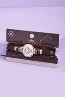 Leo Hematite Leather Bracelet