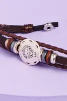 Leo Hematite Leather Bracelet