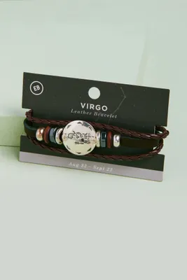 Virgo Hematite Leather Bracelet