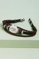 Virgo Hematite Leather Bracelet