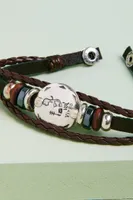 Virgo Hematite Leather Bracelet