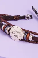 Libra Hematite Leather Bracelet