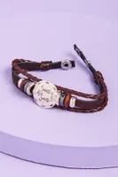 Libra Hematite Leather Bracelet