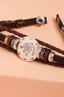 Scorpio Hematite Leather Bracelet