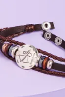 Sagittarius Hematite Leather Bracelet