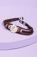 Sagittarius Hematite Leather Bracelet