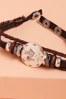 Aquarius Hematite Leather Bracelet