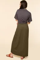 Olive Maxi Slit Skirt