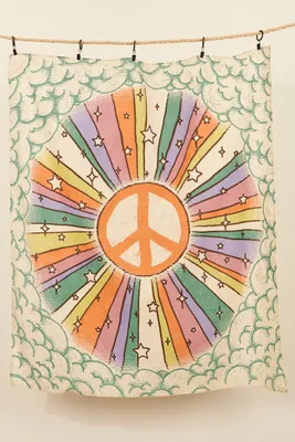 EB Exclusive Mini Tapestry: Rainbow Peace Sign