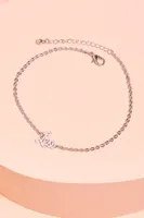 Silver Leo Anklet