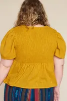 Mustard Yellow Ruched Top
