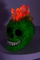 LED Weed Leaf Crystal Mohawk Skull