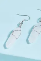 Silver Wire Wrapped Quartz Earrings