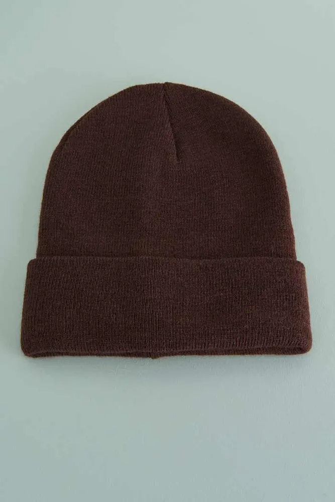 Chocolate Brown Foldover Beanie